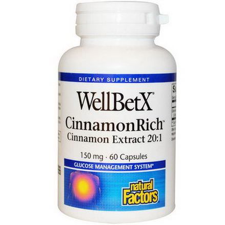 Natural Factors, WellBetX, CinnamonRich, 150mg, 60 Capsules