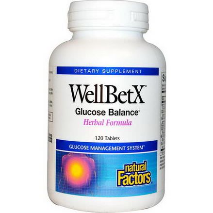 Natural Factors, WellBetX, Glucose Balance, 120 Tablets
