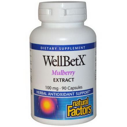Natural Factors, WellBetX, Mulberry Extract, 100mg, 90 Capsules