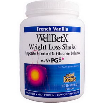 Natural Factors, WellBetX, Weight Loss Shake, French Vanilla 854g