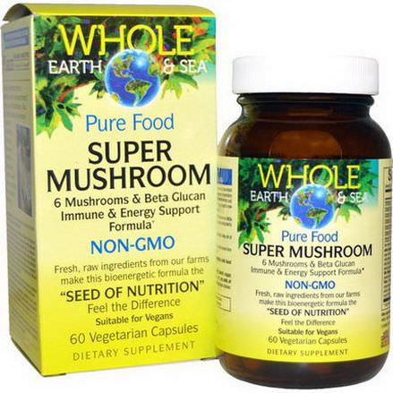 Natural Factors, Whole Earth&Sea, Super Mushroom, 60 Veggie Caps