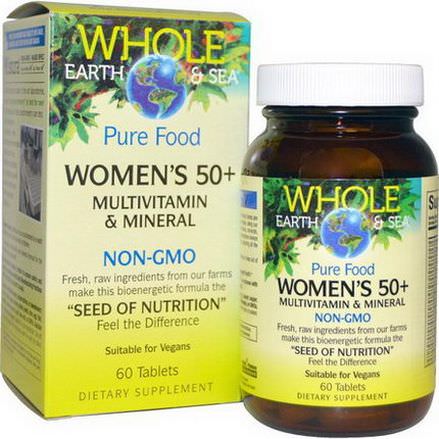 Natural Factors, Whole Earth&Sea, Women's 50+ Multivitamin&Mineral, 60 Tablets