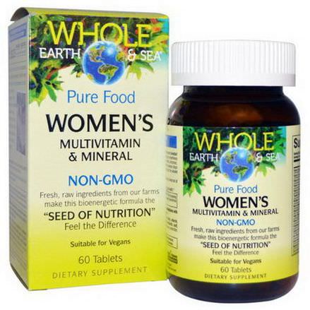 Natural Factors, Whole Earth&Sea, Women's Multivitamin&Mineral, 60 Tablets