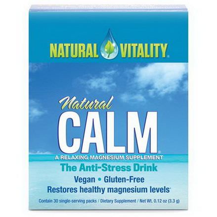 Natural Vitality, Natural Calm, The Anti-Stress Drink, 30 Single-Serving Packs 3.3g Each