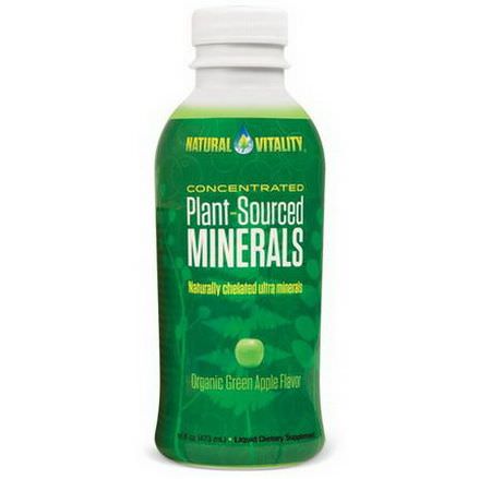 Natural Vitality, Plant-Sourced Minerals, Organic Green Apple Flavor 473ml