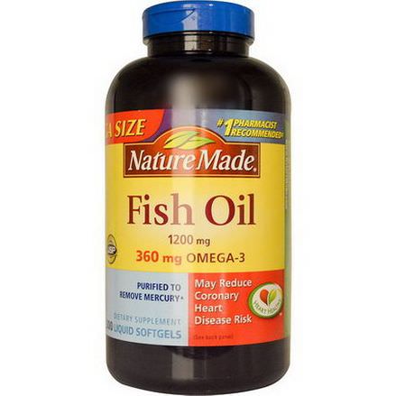 Nature Made, Fish Oil, 1200mg, 300 Liquid Softgels