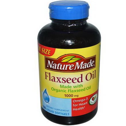 Nature Made, Flaxseed Oil, 1000mg, 180 Liquid Softgels