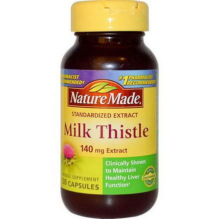 Nature Made, Milk Thistle, 140mg Extract, 50 Capsules