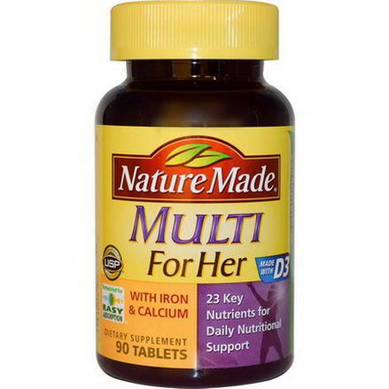 Nature Made, Multi for Her With Iron&Calcium, 90 Tablets