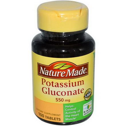 Nature Made, Potassium Gluconate, 550mg, 100 Tablets