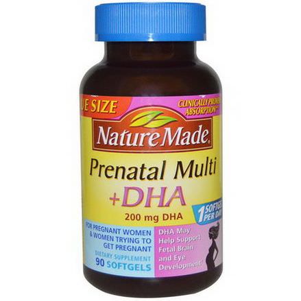 Nature Made, Prenatal Multi DHA, 90 Softgels