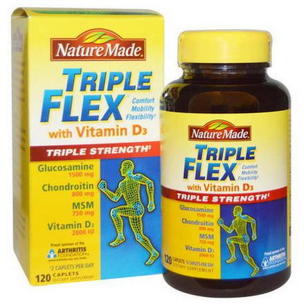 Nature Made, Triple Flex Triple Strength with Vitamin D3, 120 Caplets