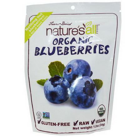 Nature's All, Organic Blueberries, Freeze-Dried 34g