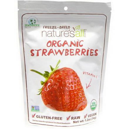 Nature's All, Organic Strawberries, Freeze-Dried 34g