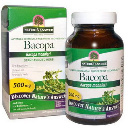 Nature's Answer, Bacopa, 500mg, 90 Veggie Caps