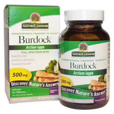 Nature's Answer, Burdock, Full Spectrum Herb, 500mg, 90 Veggie Caps
