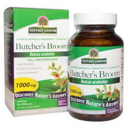 Nature's Answer, Butcher's Broom, Full Spectrum Herb, 1000mg, 90 Veggie Caps