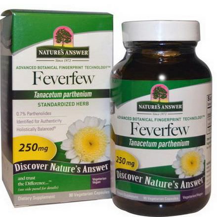 Nature's Answer, Feverfew, Standardized Herb, 250mg, 90 Veggie Caps
