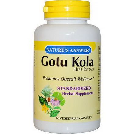 Nature's Answer, Gotu Kola, Herb Extract, 60 Veggie Caps