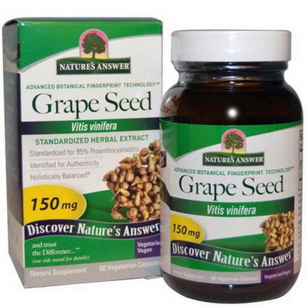 Nature's Answer, Grape Seed, Standardized Herbal Extract, 150mg, 60 Veggie Caps
