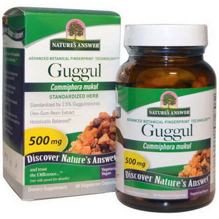 Nature's Answer, Guggul, Standardized Herb, 500mg, 60 Veggie Caps