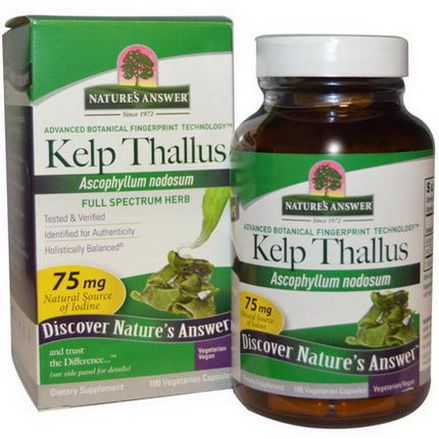 Nature's Answer, Kelp Thallus, 75mg, 100 Veggie Caps