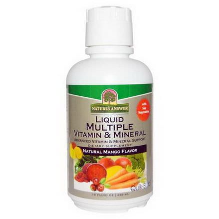Nature's Answer, Liquid Multiple Vitamin&Mineral, Natural Mango Flavor 480ml