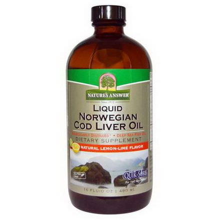 Nature's Answer, Liquid Norwegian Cod Liver Oil, Natural Lemon-Lime Flavor 480ml