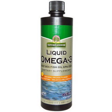 Nature's Answer, Liquid Omega-3, Deep Sea Fish Oil EPA/DHA, Natural Orange Flavor 480ml