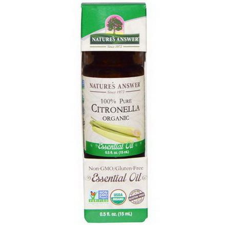 Nature's Answer, Organic Essential Oil, 100% Pure Citronella 15ml