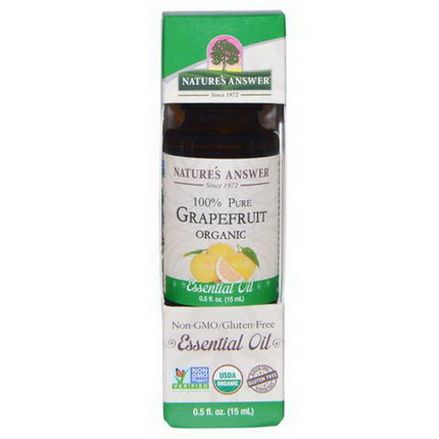 Nature's Answer, Organic Essential Oil, 100% Pure Grapefruit 15ml