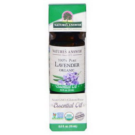 Nature's Answer, Organic Essential Oil, 100% Pure Lavender 15ml