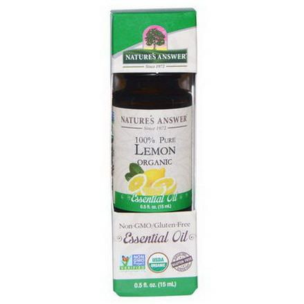 Nature's Answer, Organic Essential Oil, 100% Pure Lemon 15ml