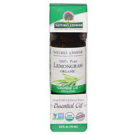 Nature's Answer, Organic Essential Oil, 100% Pure Lemongrass 15ml