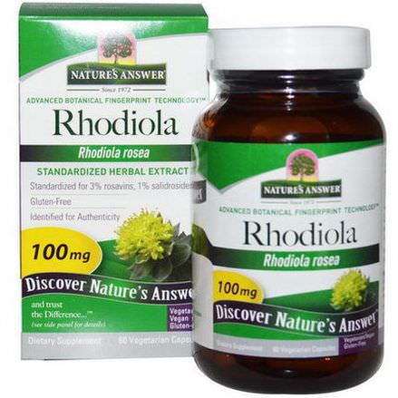 Nature's Answer, Rhodiola Rosea, 100mg, 60 Veggie Caps