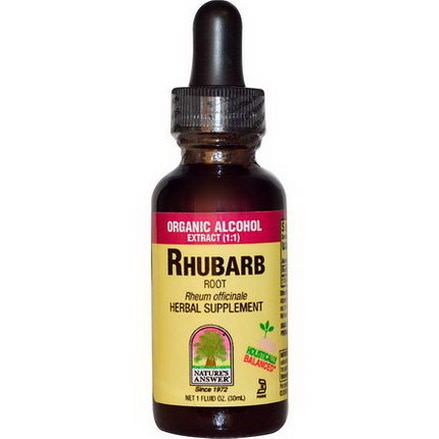 Nature's Answer, Rhubarb Root, Organic Alcohol 30ml