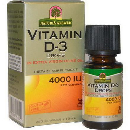 Nature's Answer, Vitamin D-3 Drops, 4000 IU 15ml