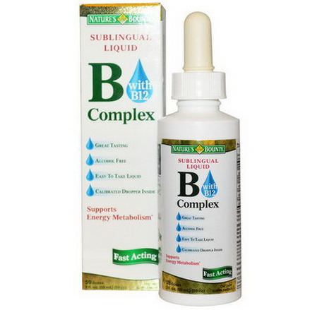 Nature's Bounty, B-Complex with B12, Sublingual Liquid 59ml 59 cc