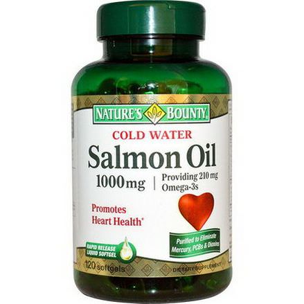 Nature's Bounty, Cold Water Salmon Oil, 1000mg, 120 Softgels