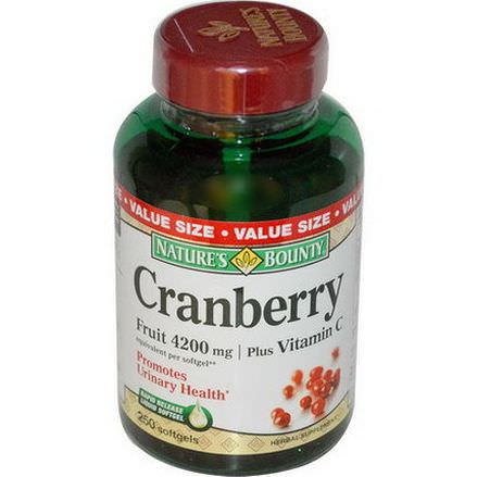 Nature's Bounty, Cranberry, Plus Vitamin C, 250 Softgels