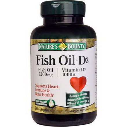 Nature's Bounty, Fish Oil D3, 90 Softgels