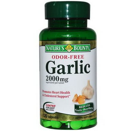 Nature's Bounty, Garlic, Odor-Free, 2000mg, 120 Tablets