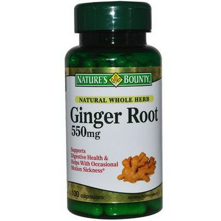 Nature's Bounty, Ginger Root, 550mg, 100 Capsules