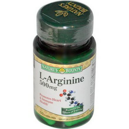 Nature's Bounty, L-Arginine, 500mg, 50 Capsules