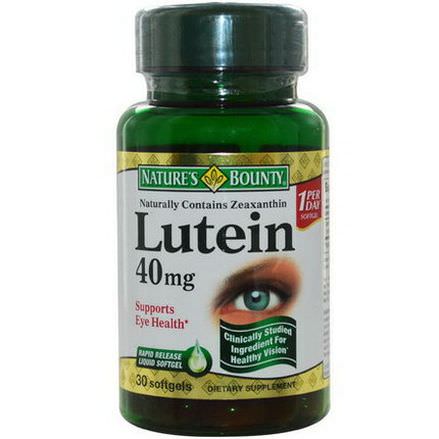 Nature's Bounty, Lutein, 40mg, 30 Softgels