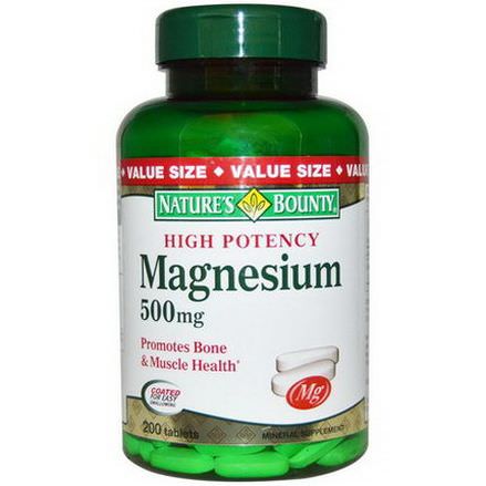 Nature's Bounty, Magnesium, 500mg, 200 Tablets