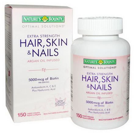 Nature's Bounty, Optimal Solutions, Hair, Skin&Nails, Extra Strength, 150 Rapid Release Liquid Softgels