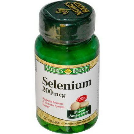 Nature's Bounty, Selenium, 200mcg, 100 Tablets