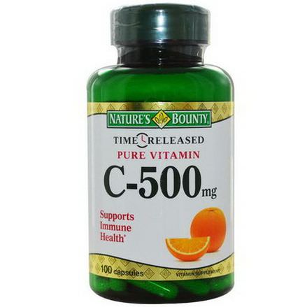 Nature's Bounty, Time Released Pure Vitamin C, 500mg, 100 Capsules