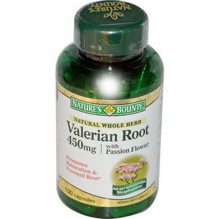 Nature's Bounty, Valerian Root with Passion Flower, 450mg, 100 Capsules